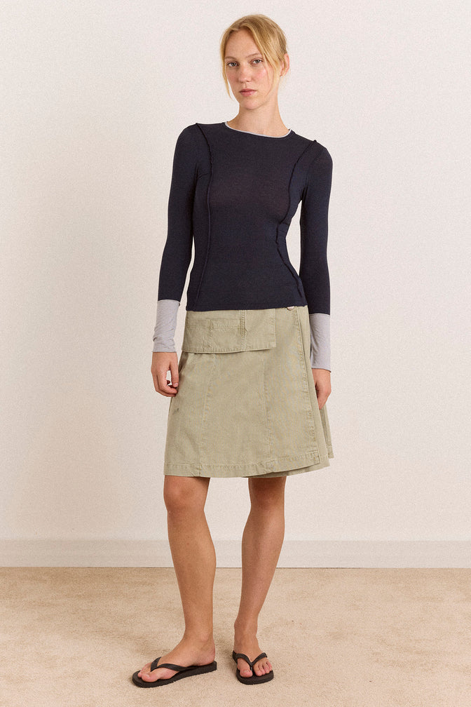 Maven Sheer Top - Navy