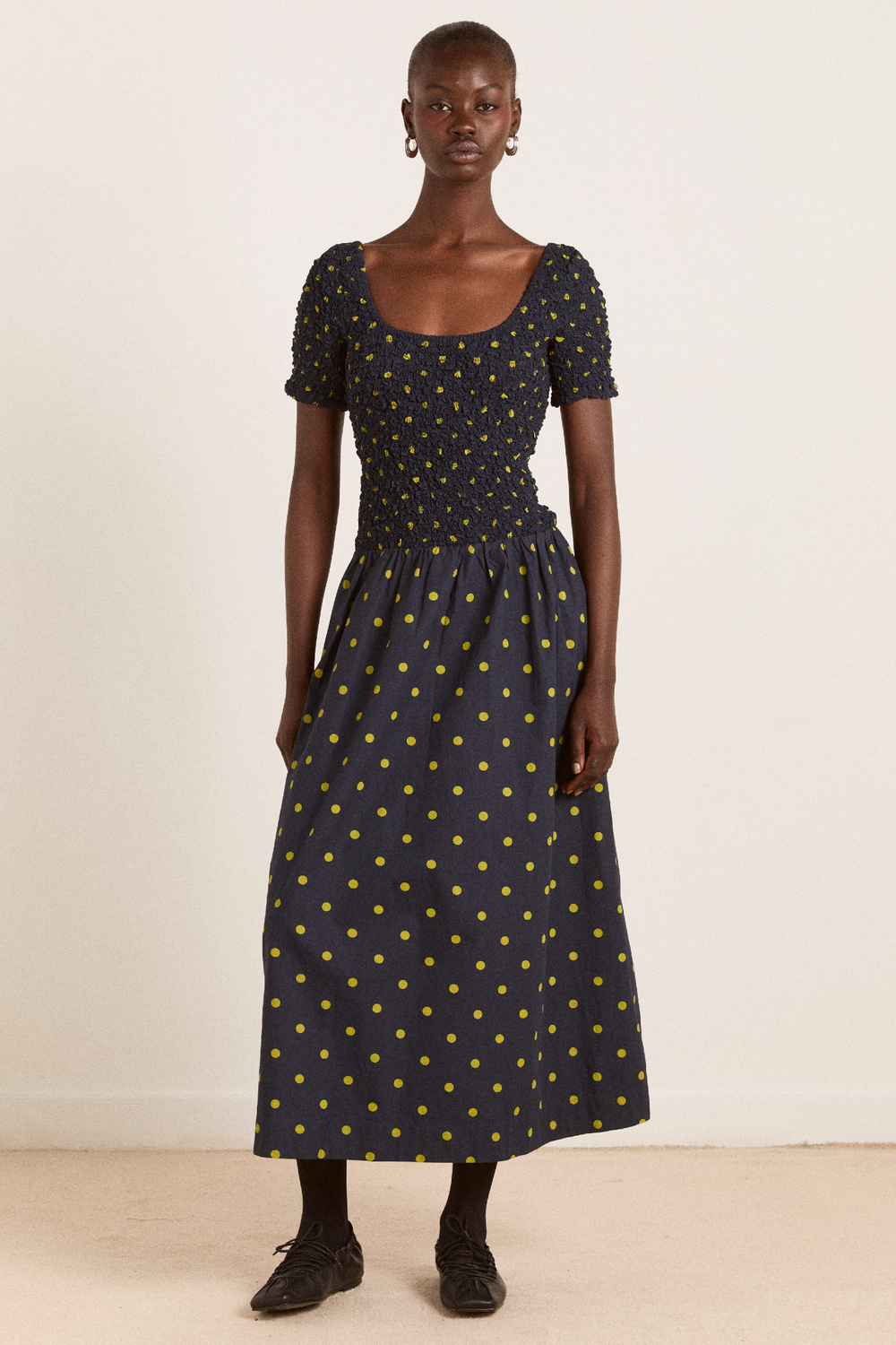 warehouse gold spot dress Warehouse Foil Spot Pleated Dress, Black/Gold