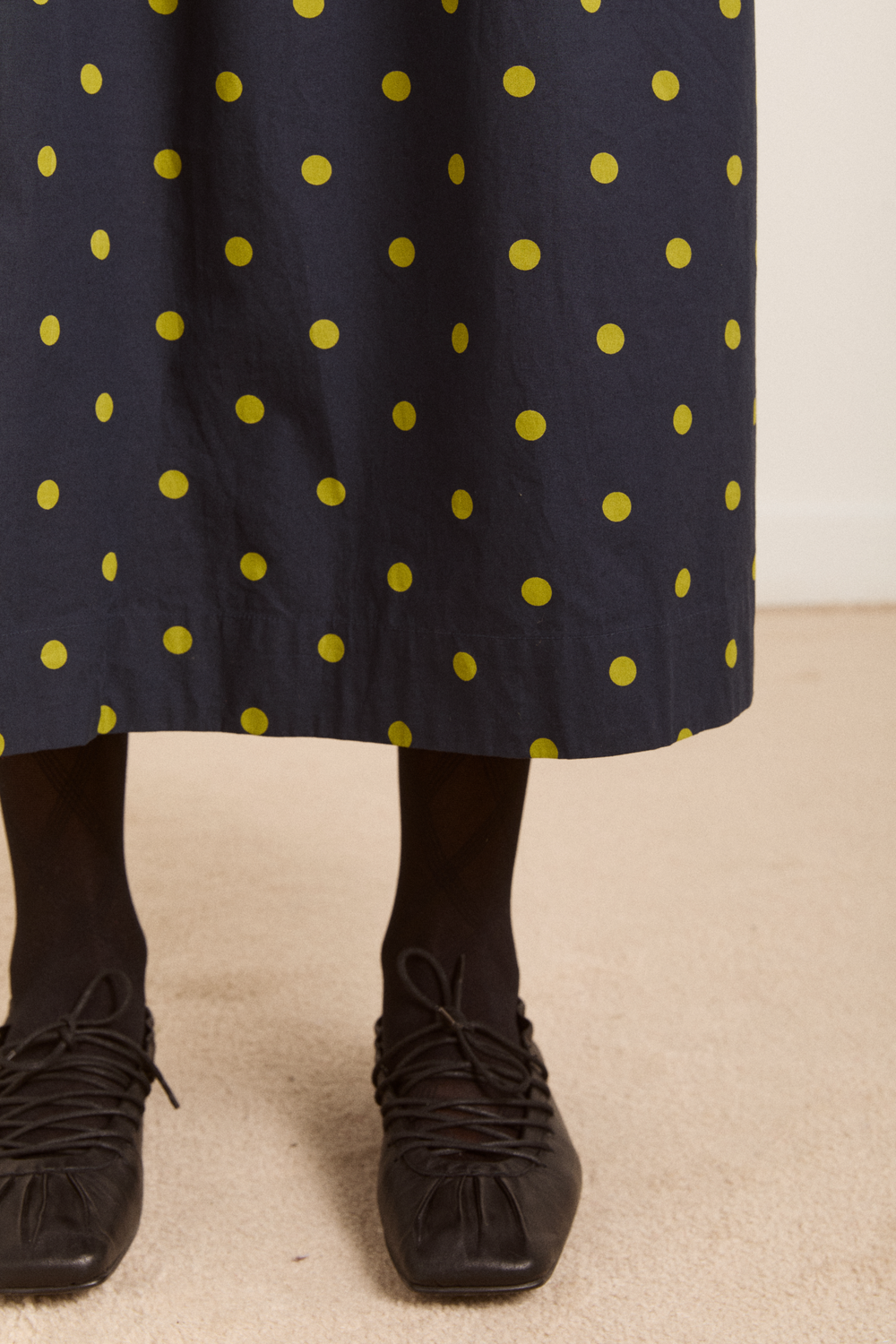 malinda super smocked midi dress - navy olive spot