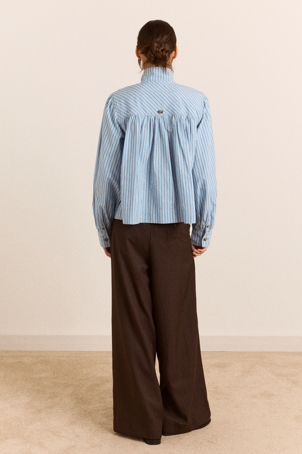 Marigold Funnel Shirt - Blue Stripe