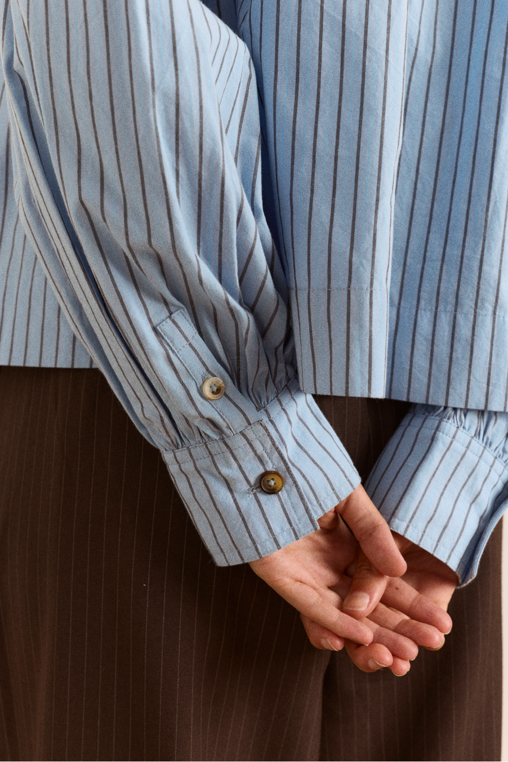Marigold Funnel Shirt - Blue Stripe