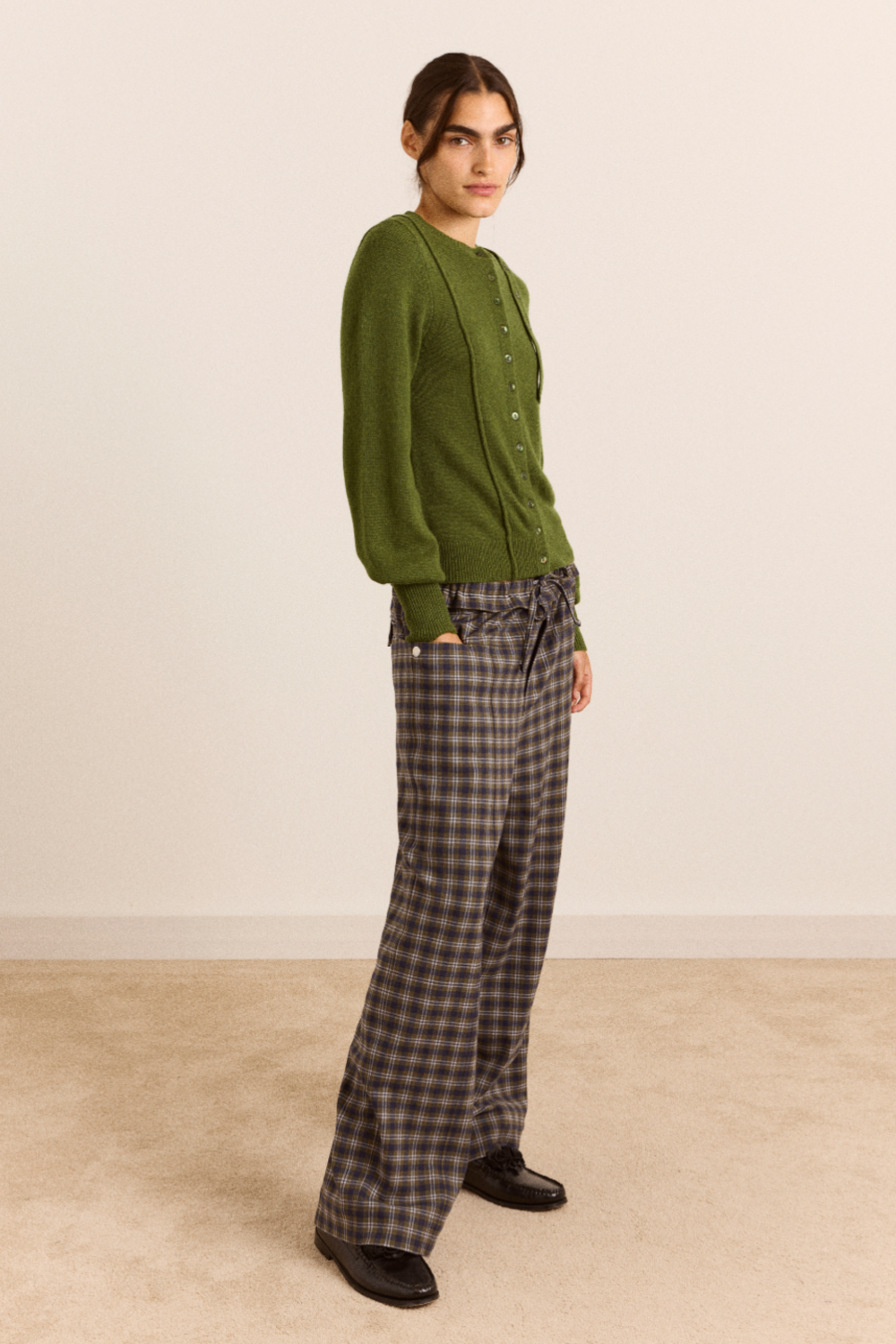 Marla Wool Cashmere Blend Cardigan - Green
