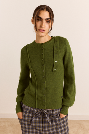 Marla Wool Cashmere Blend Cardigan - Green