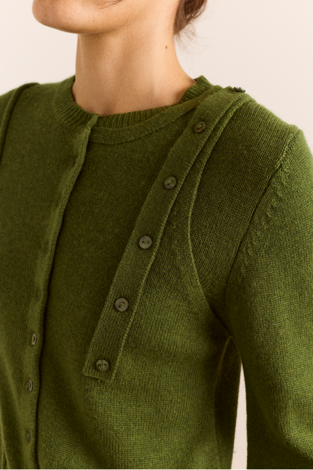 Marla Wool Cashmere Blend Cardigan - Green