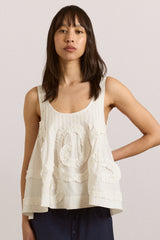 stella ruffle cami - white