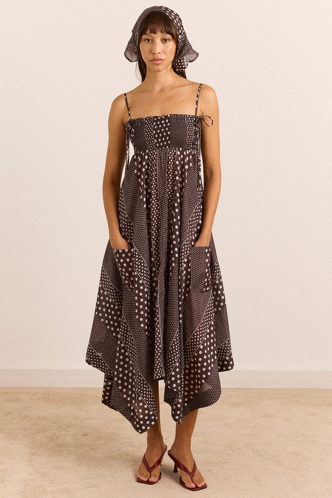Nani Midi Dress - Washed Black Spot