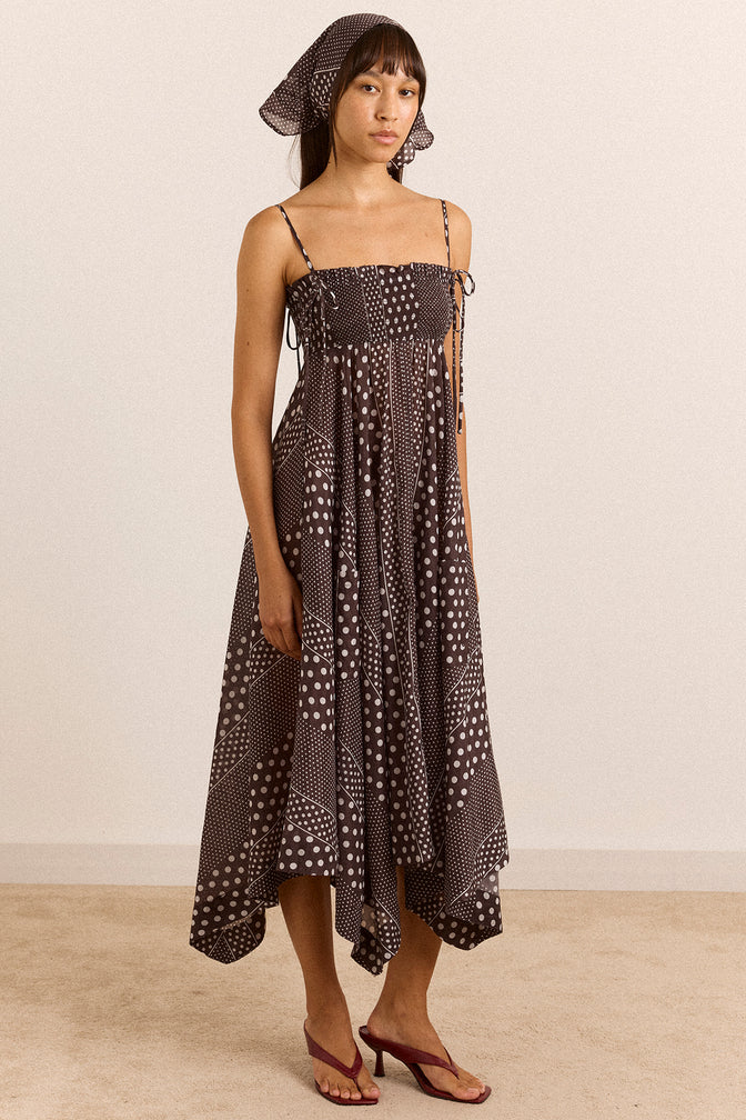 Nani Midi Dress - Washed Black Spot