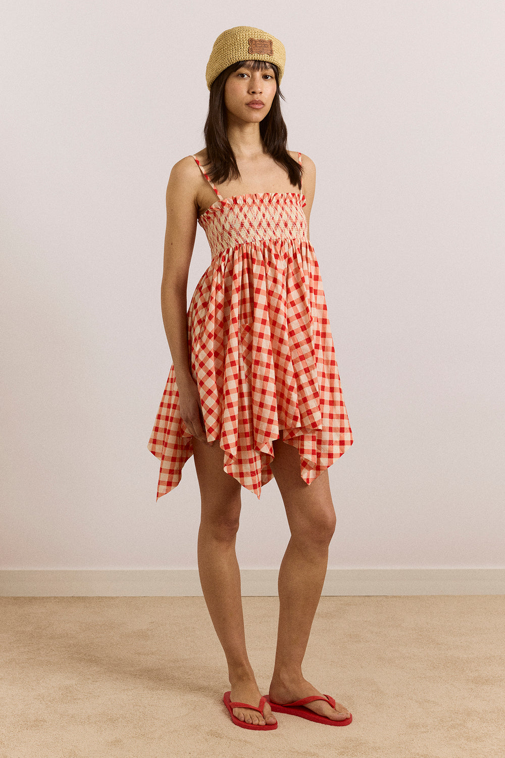Damson Madder - Lilo Hanky Hem Multiwear Skirt/Dress- Red Gingham Damson Madder - Lilo Hanky Hem Multiwear Skirt/Dress- Red Gingham
