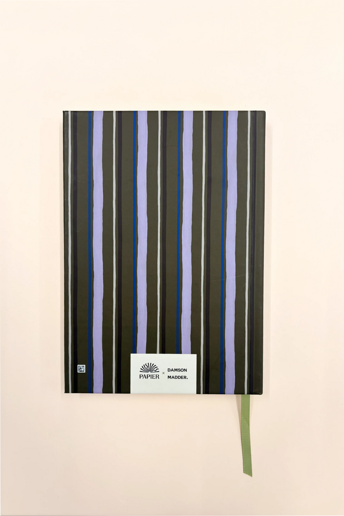 Damson Madder X Papier Green Stripe Notebook