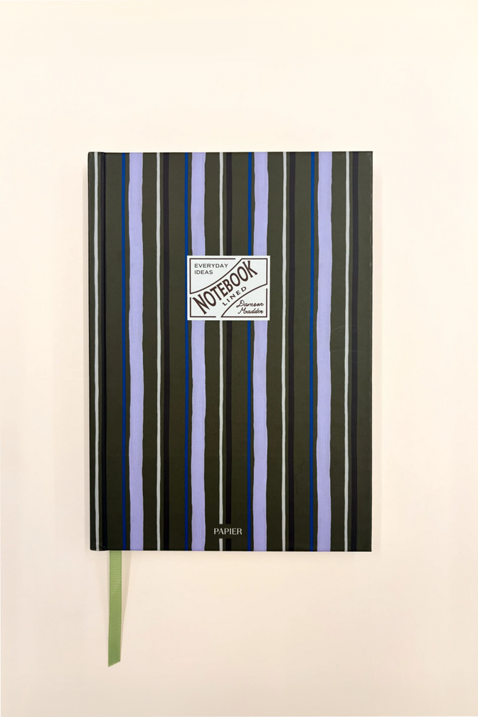Damson Madder X Papier Green Stripe Notebook