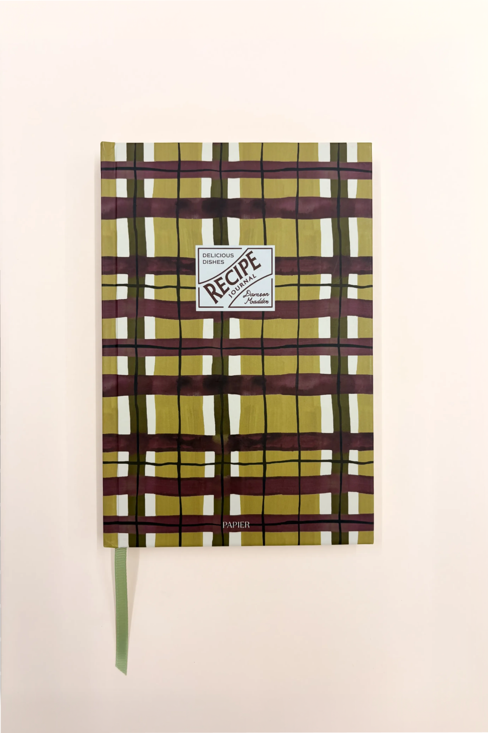 Damson Madder X Papier Chartreuse Check Recipe Notebook