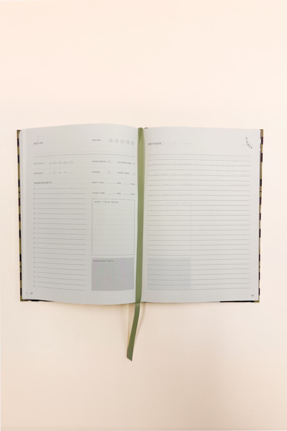 Damson Madder X Papier Chartreuse Check Recipe Notebook