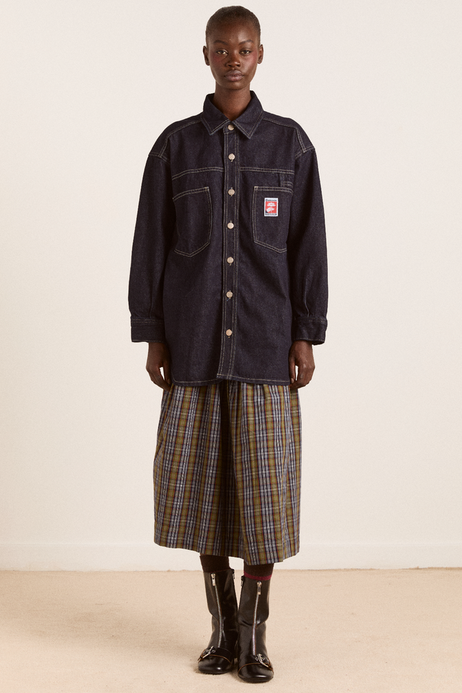 nova oversized shacket - indigo