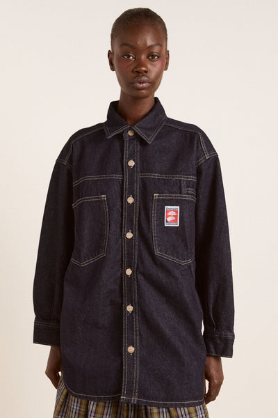 nova oversized shacket - indigo