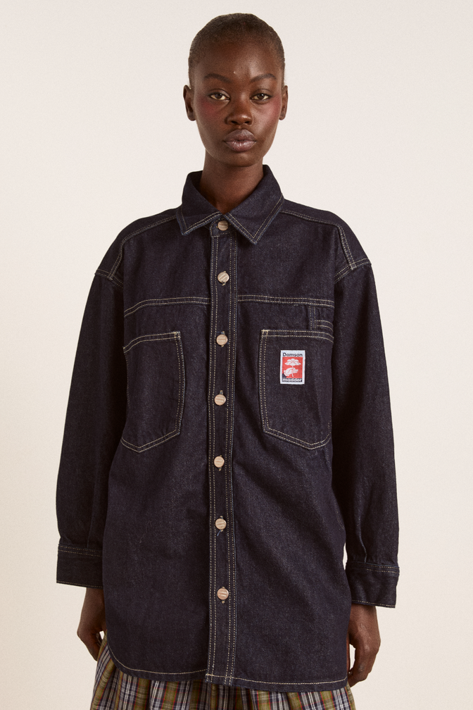 nova oversized shacket - indigo