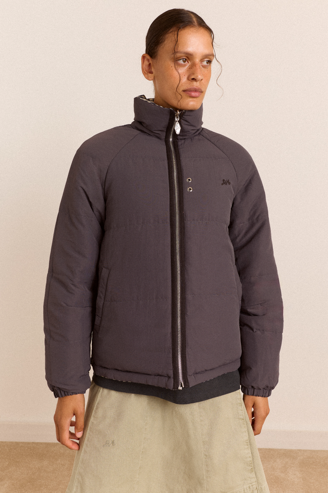 Reversible Opal Puffer- Mix Gingham