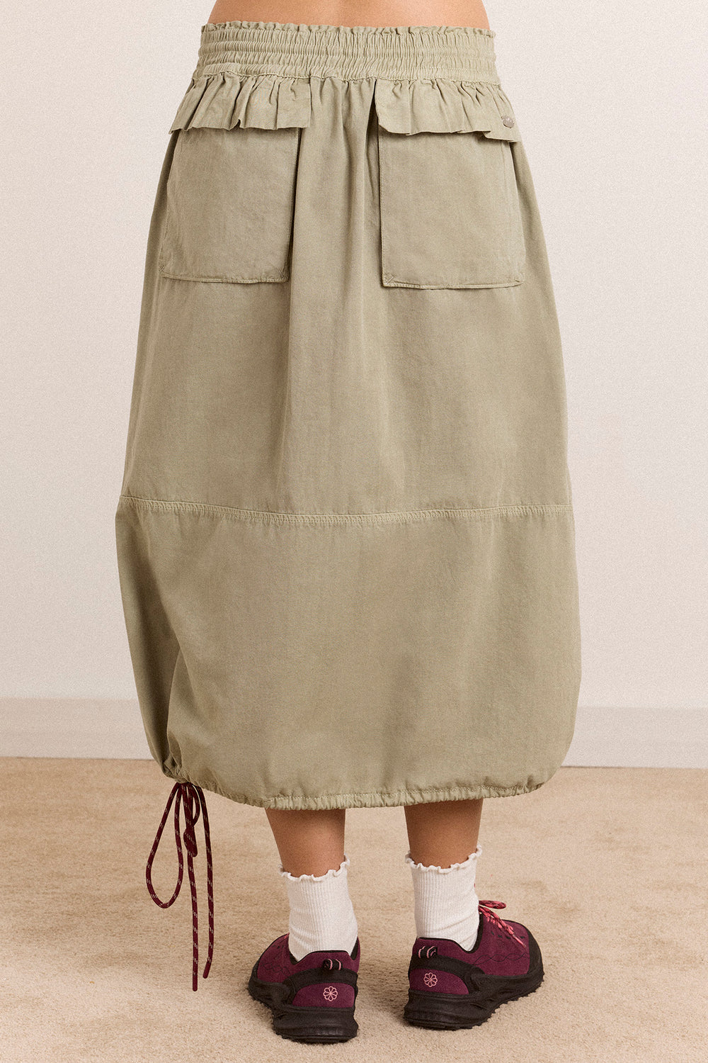 Lainey Midi Skirt - Sage Grey