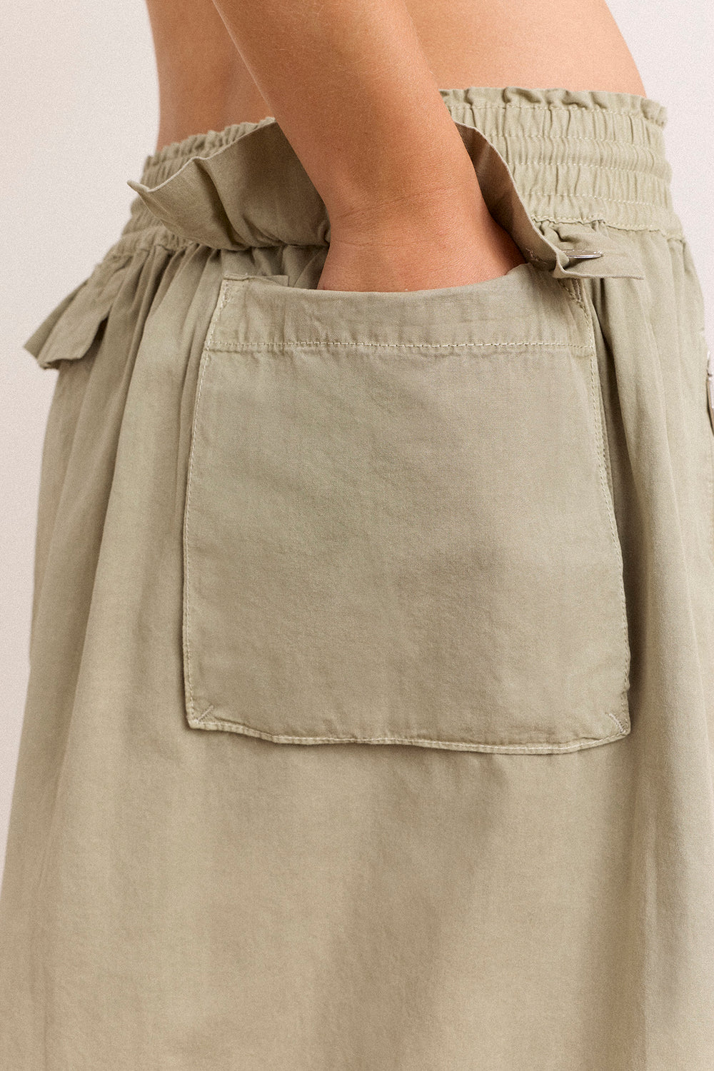 Lainey Midi Skirt - Sage Grey