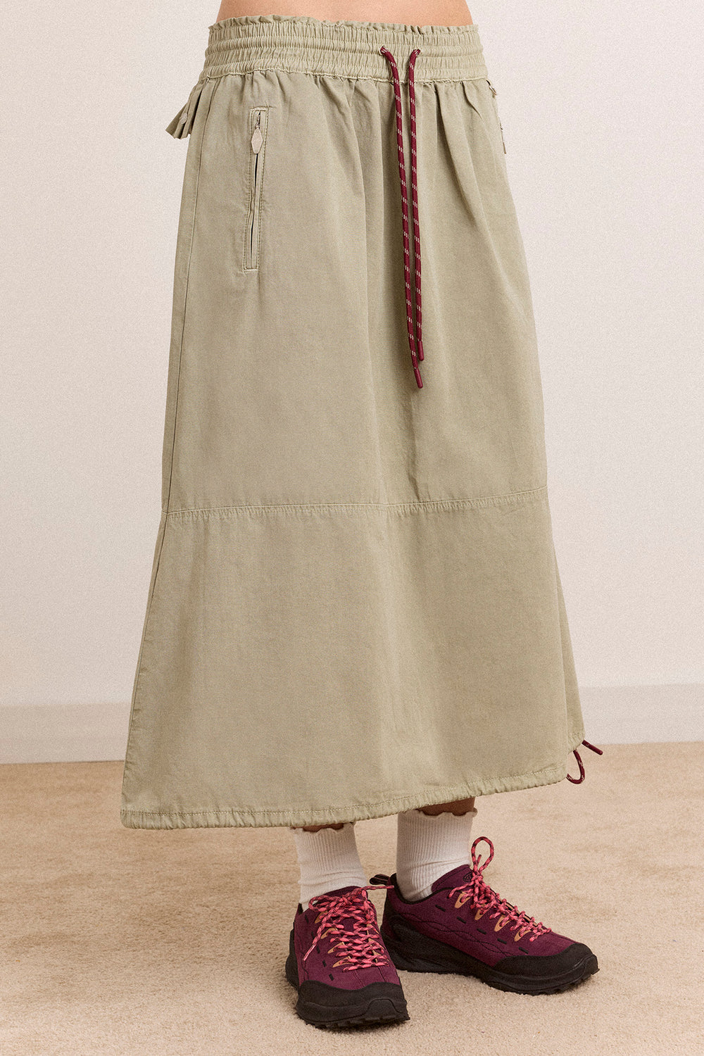 Lainey Midi Skirt - Sage Grey