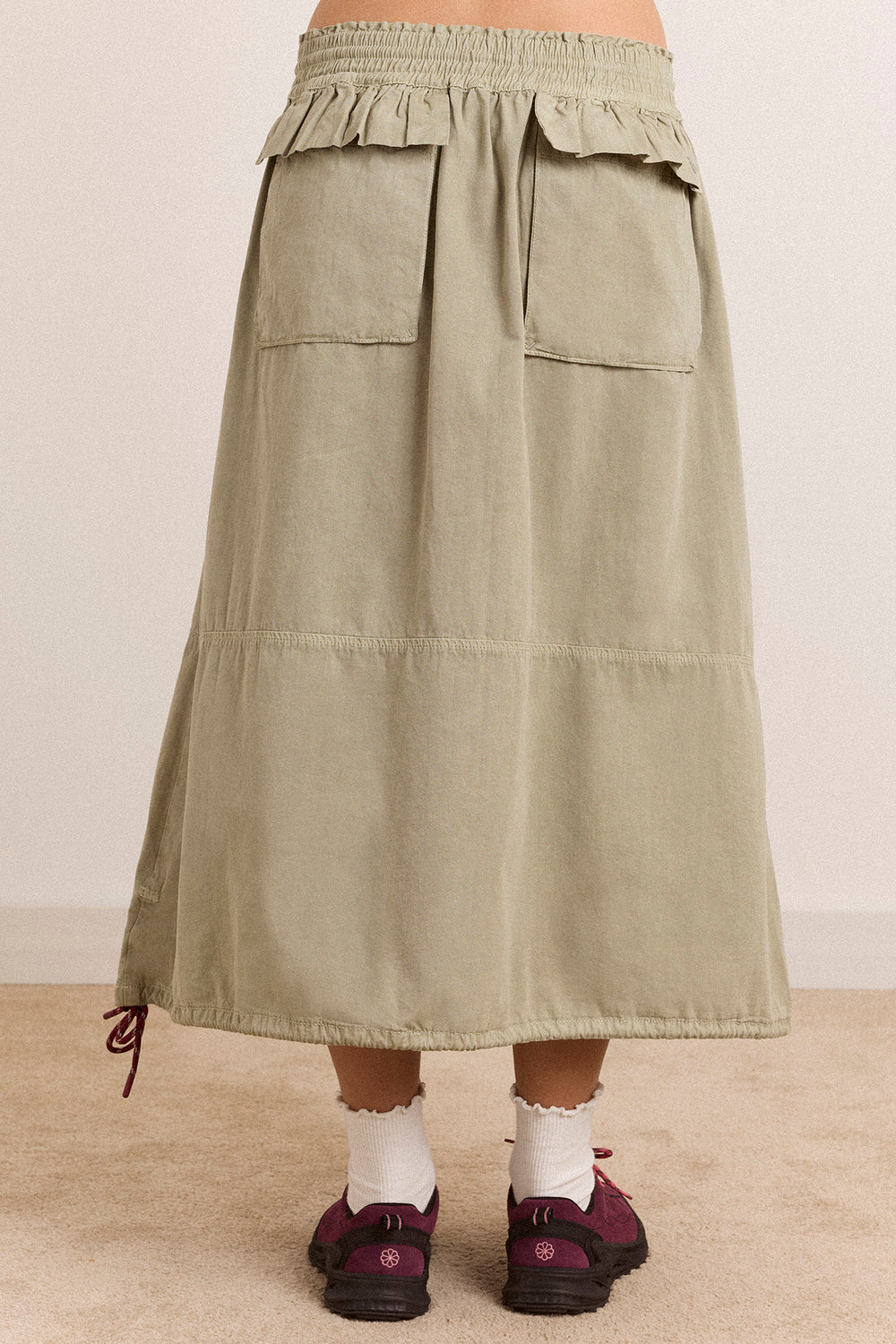 Lainey Midi Skirt - Sage Grey