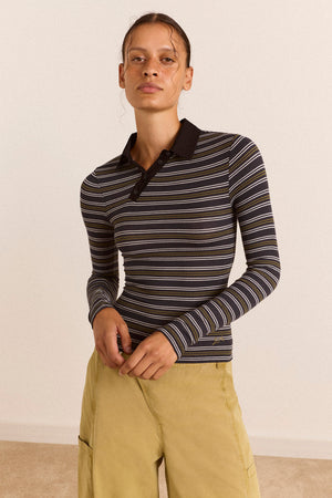 Peyton Long Sleeve Polo - Stripe