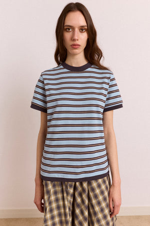 Presley Short Sleeve Tee - Blue Stripe