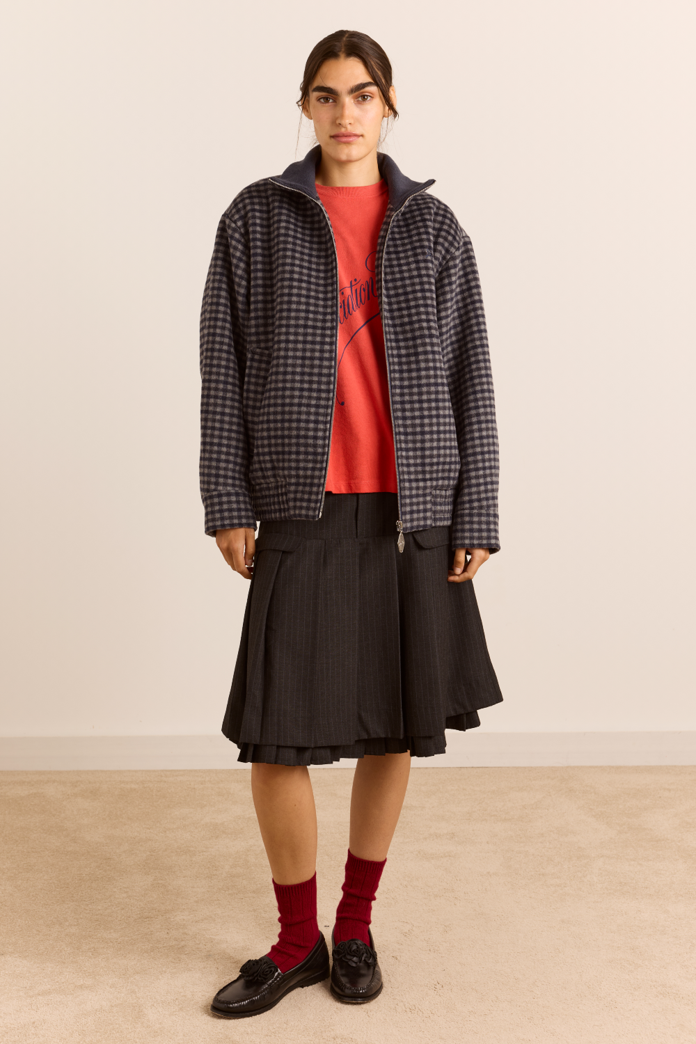 Pixie Wool Bomber - Willow Gingham