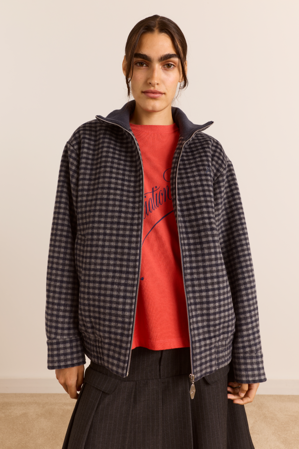 Pixie Wool Bomber - Willow Gingham