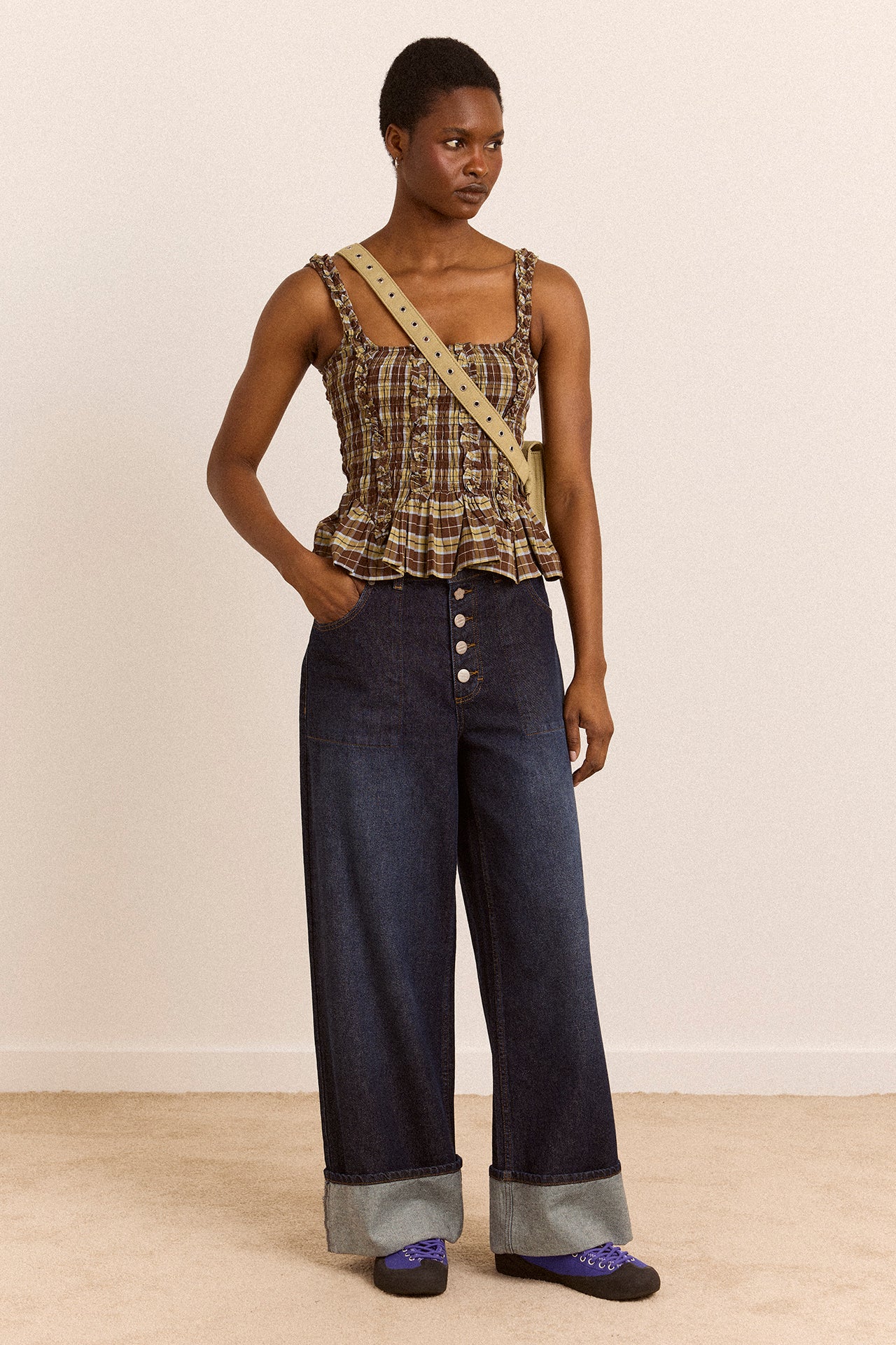 Gigi Ultra Baggy Wide Leg Jeans - Rinse Slate Wash – Damson Madder