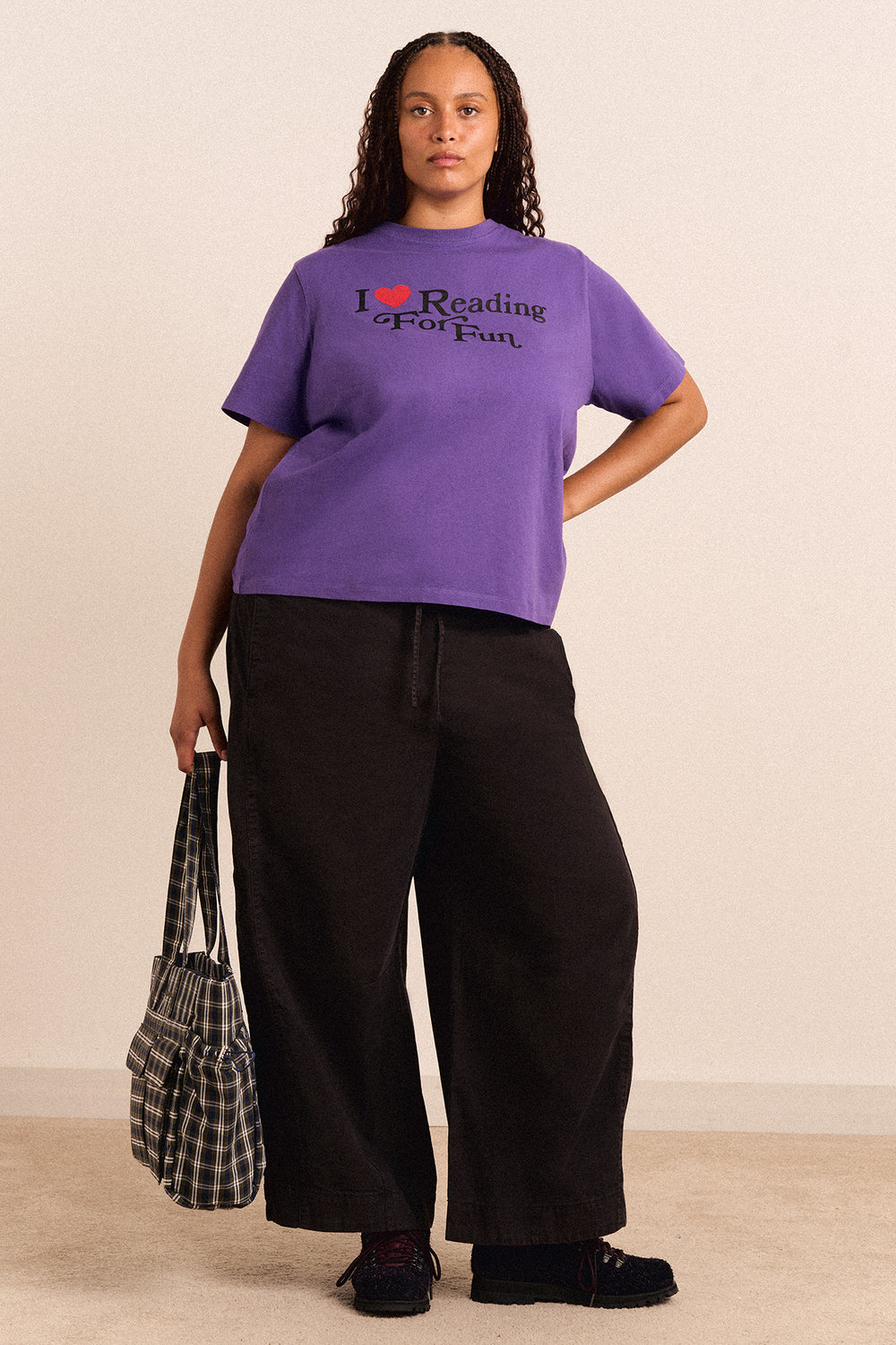 Reading For Fun Relaxed Dad Tee - Purple