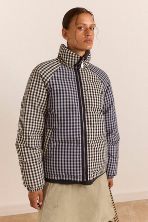 Reversible Opal Puffer- Mix Gingham