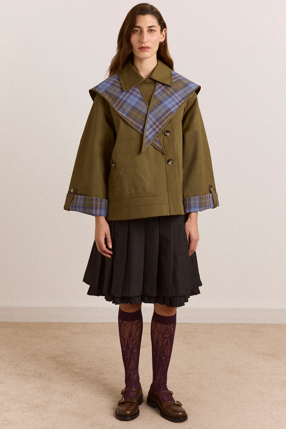 Reversible Jerry Crop Trench Coat - Olive