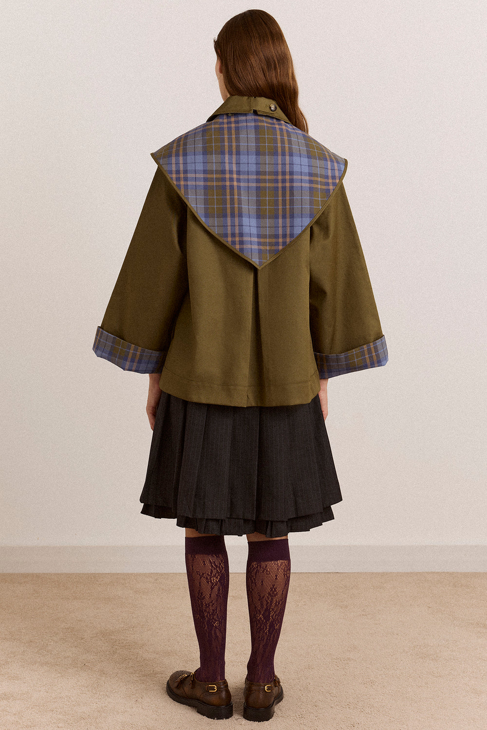 Reversible Jerry Crop Trench Coat - Olive