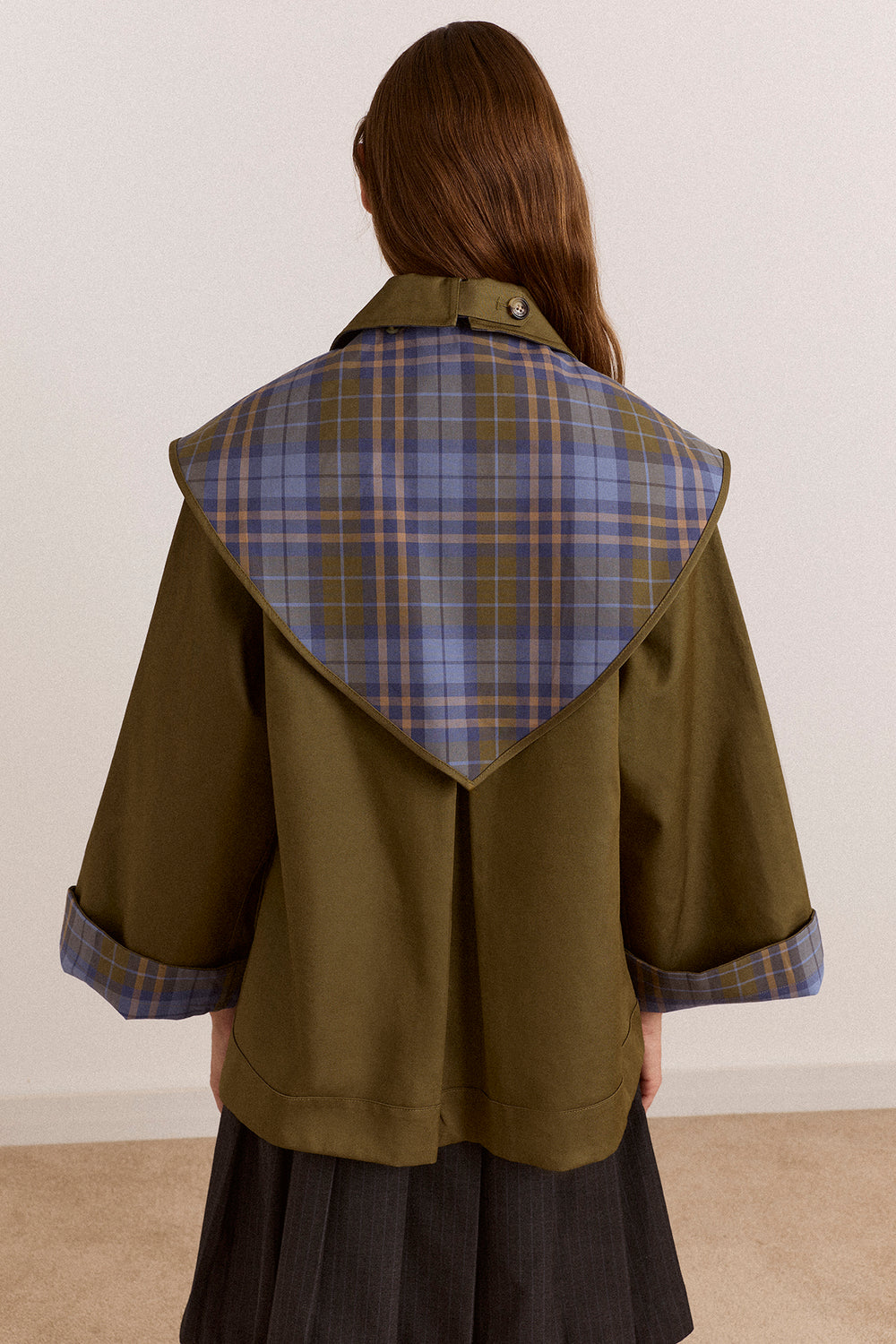 Reversible Jerry Crop Trench Coat - Olive