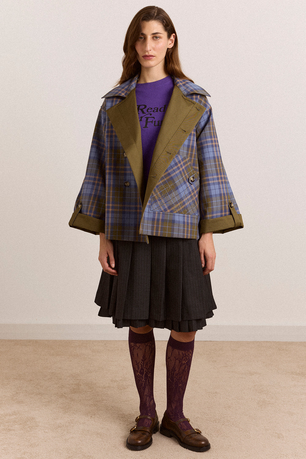 Reversible Jerry Crop Trench Coat - Olive