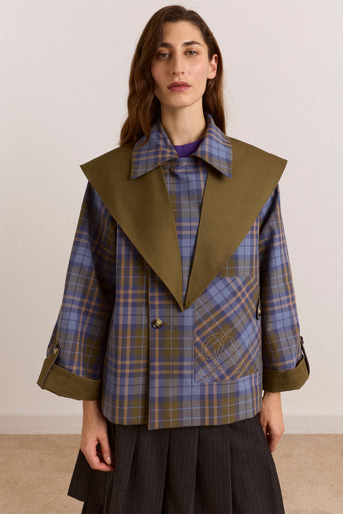 Reversible Jerry Crop Trench Coat - Olive