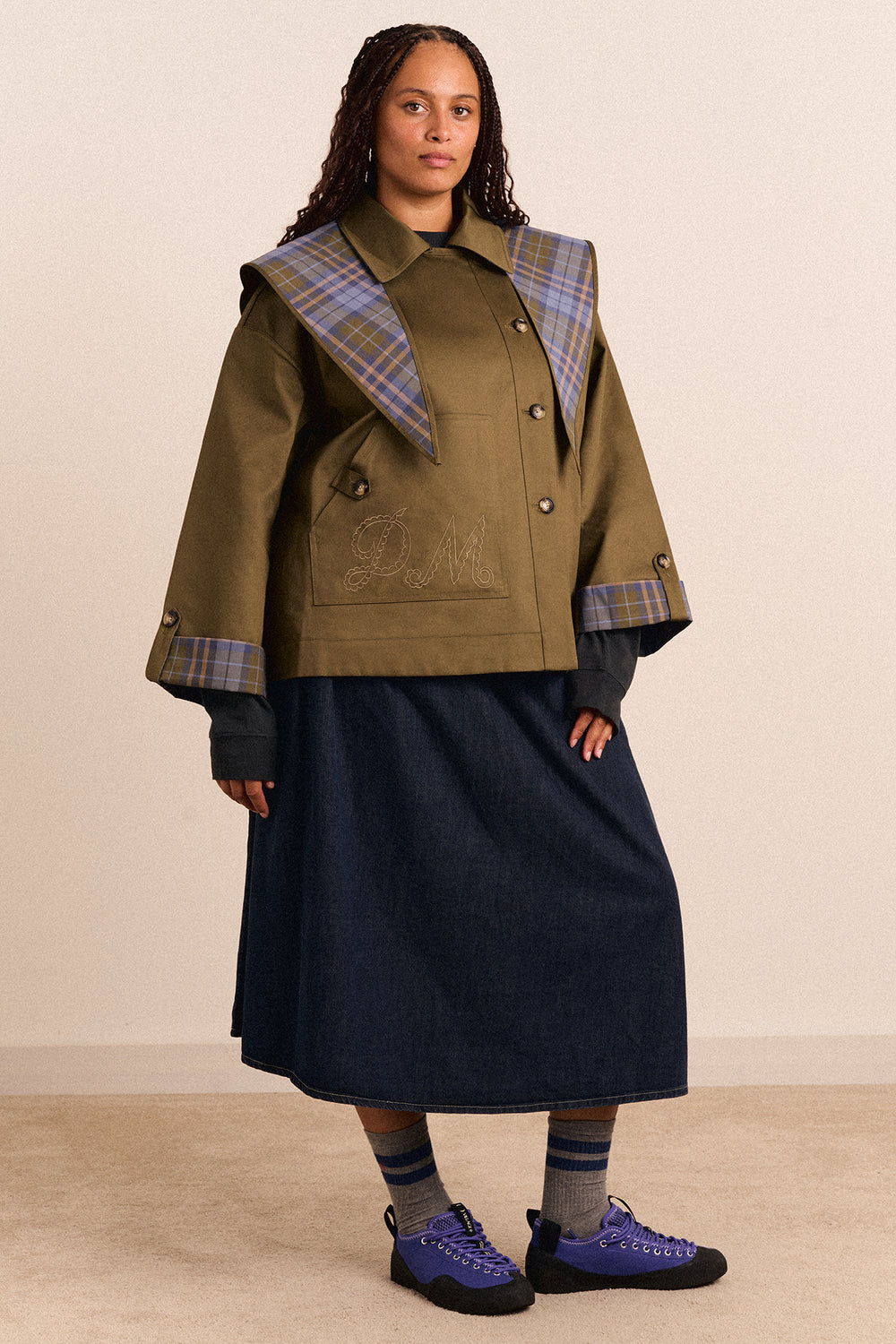 Reversible Jerry Crop Trench Coat - Olive