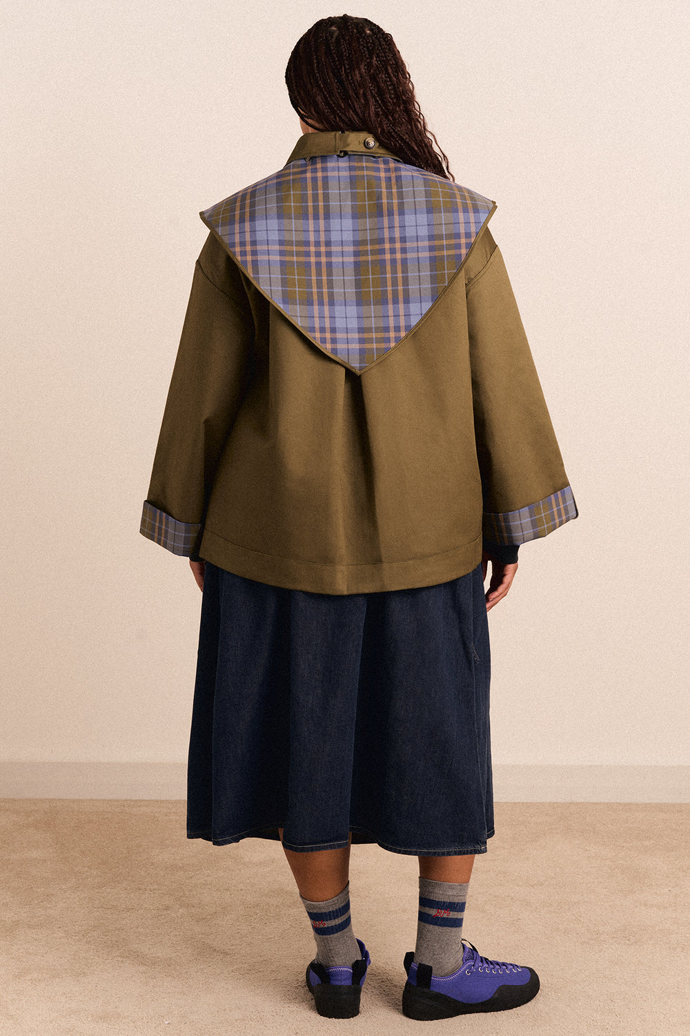 Reversible Jerry Crop Trench Coat - Olive