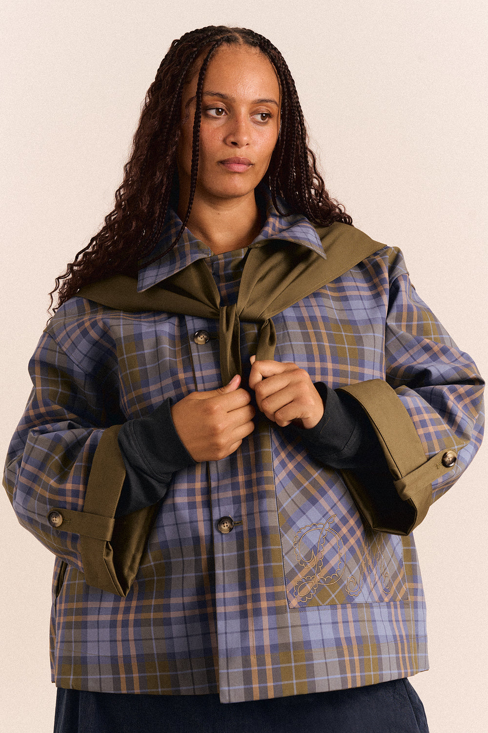 Reversible Jerry Crop Trench Coat - Olive