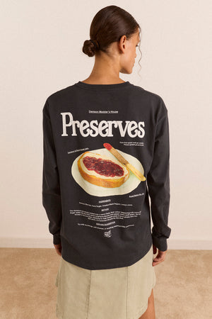 House Preserves Long Sleeve Graphic Tee - Charcoal