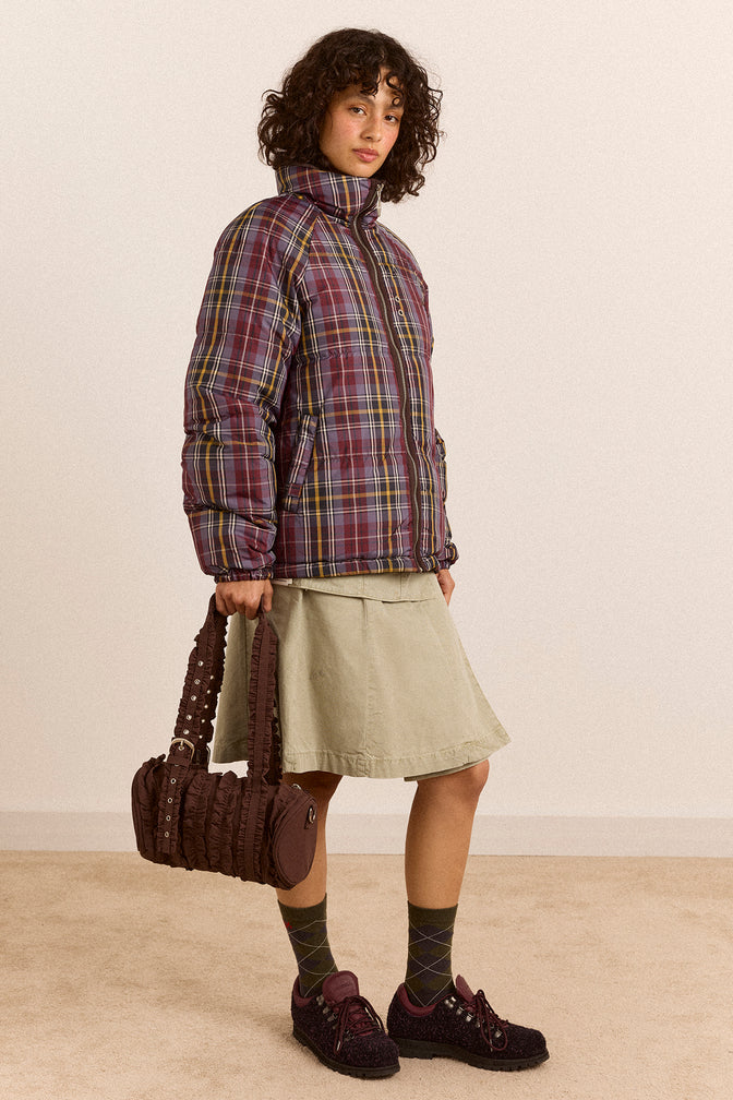Reversible Opal Puffer- Plum Check