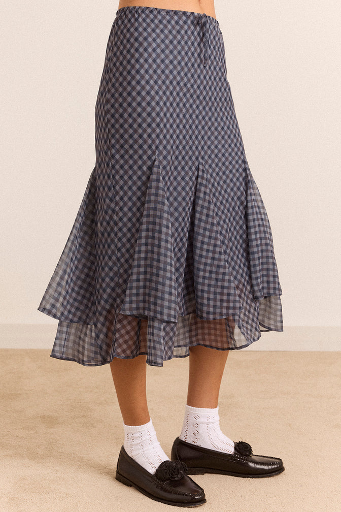 Rida Skirt - Sheer Willow Gingham