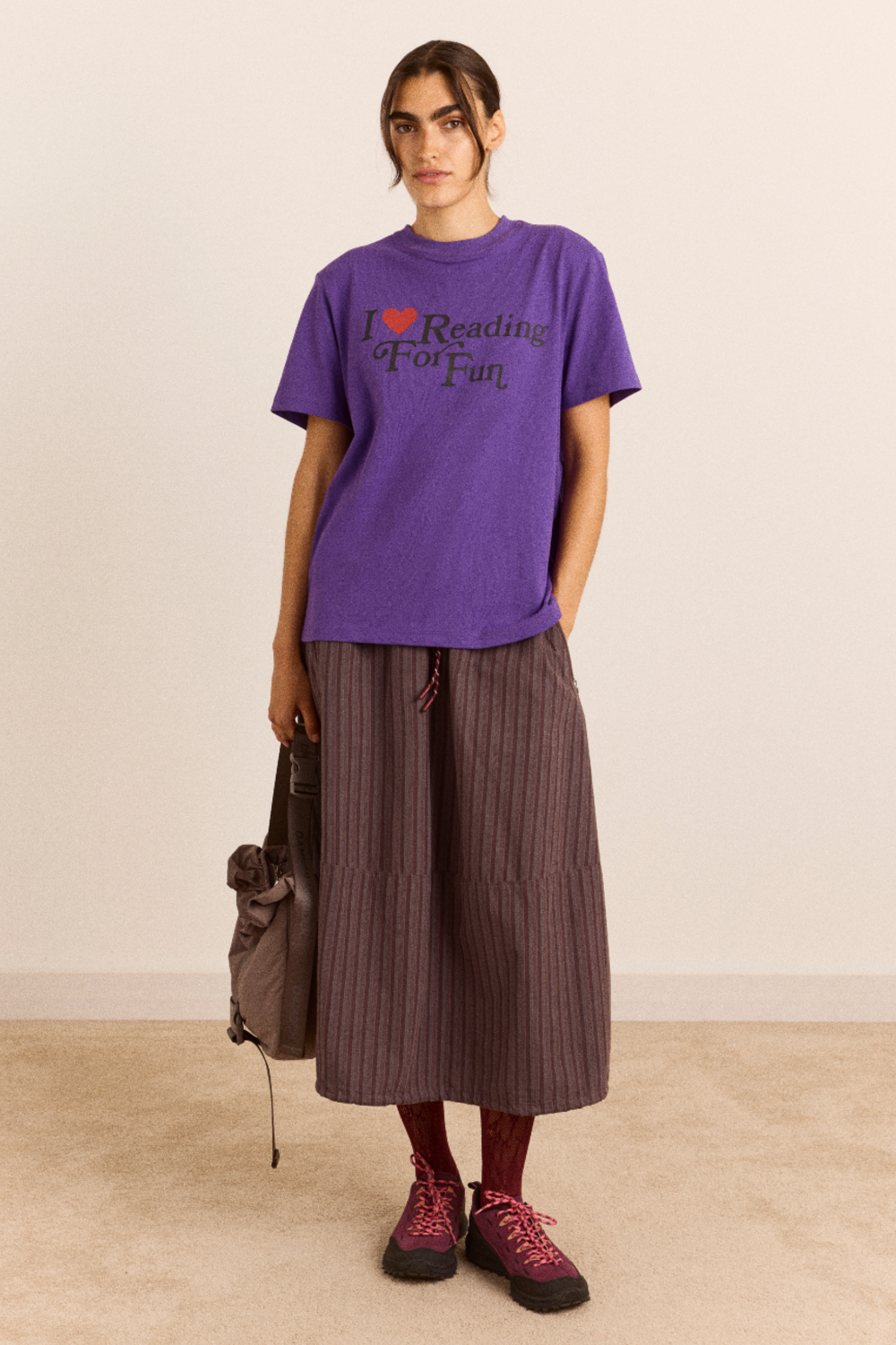 Reading For Fun Relaxed Dad Tee - Purple