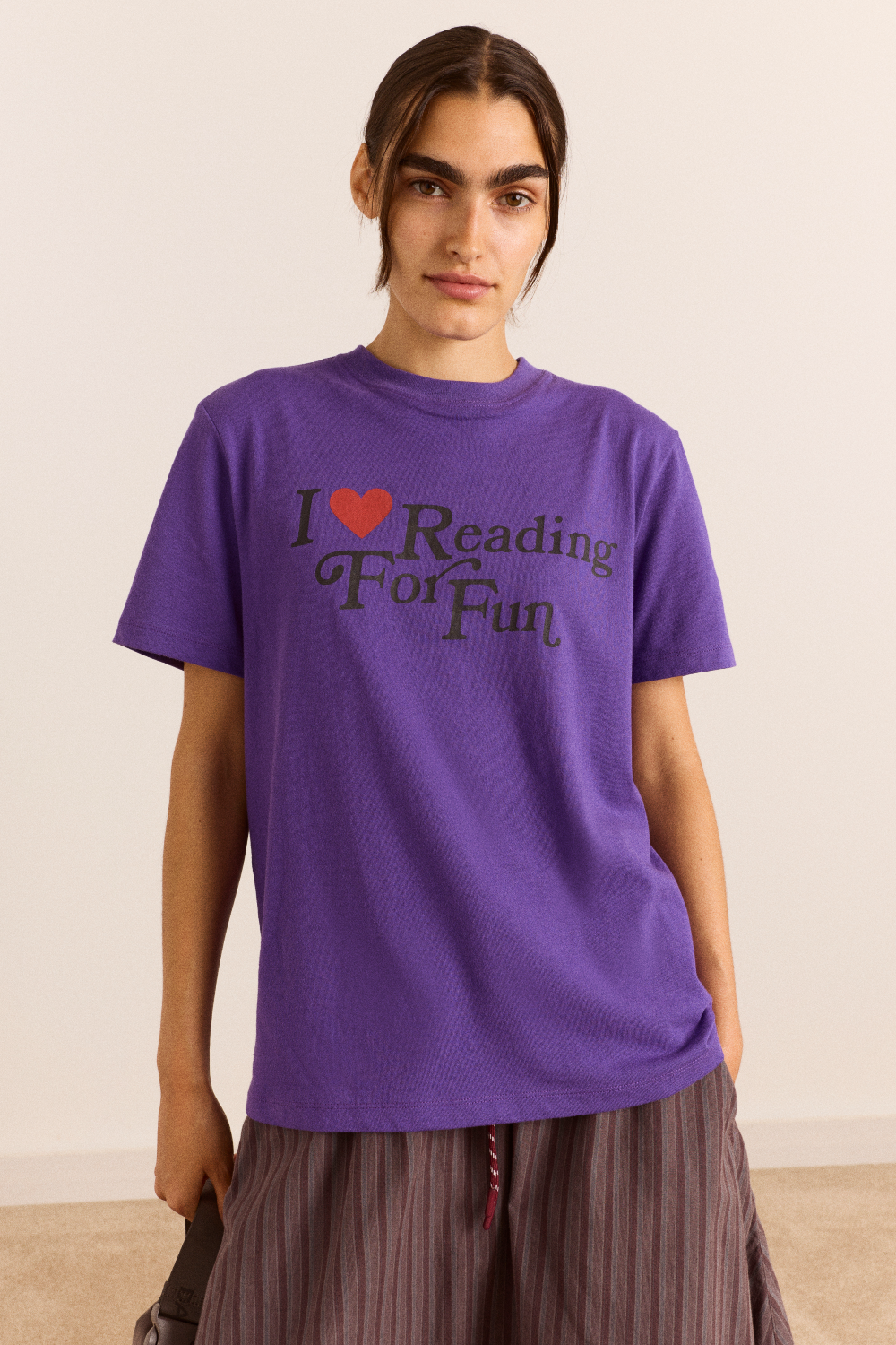 Reading For Fun Relaxed Dad Tee - Purple