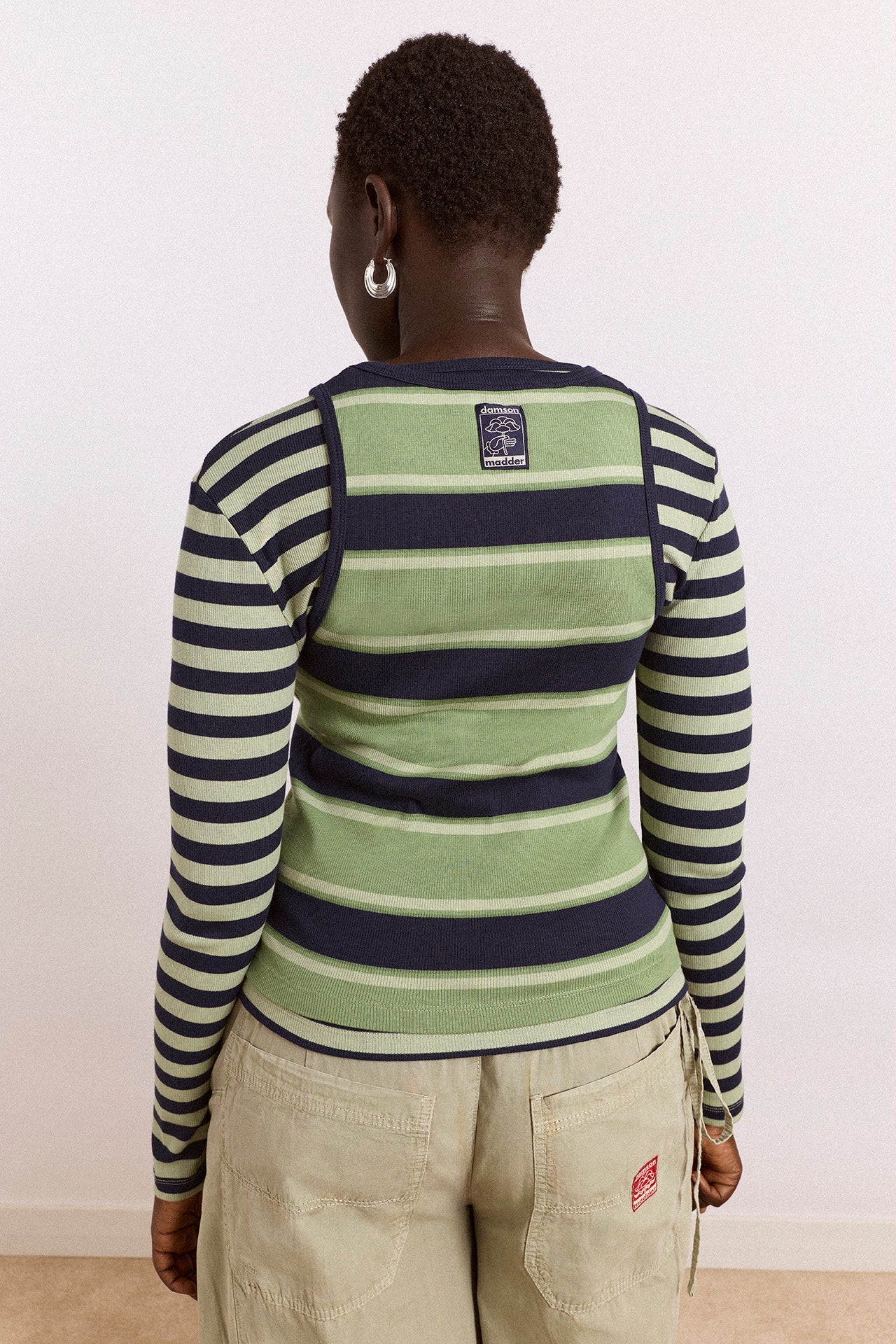 Manon Layered 2 In 1 Top - Green Stripe – Damson Madder