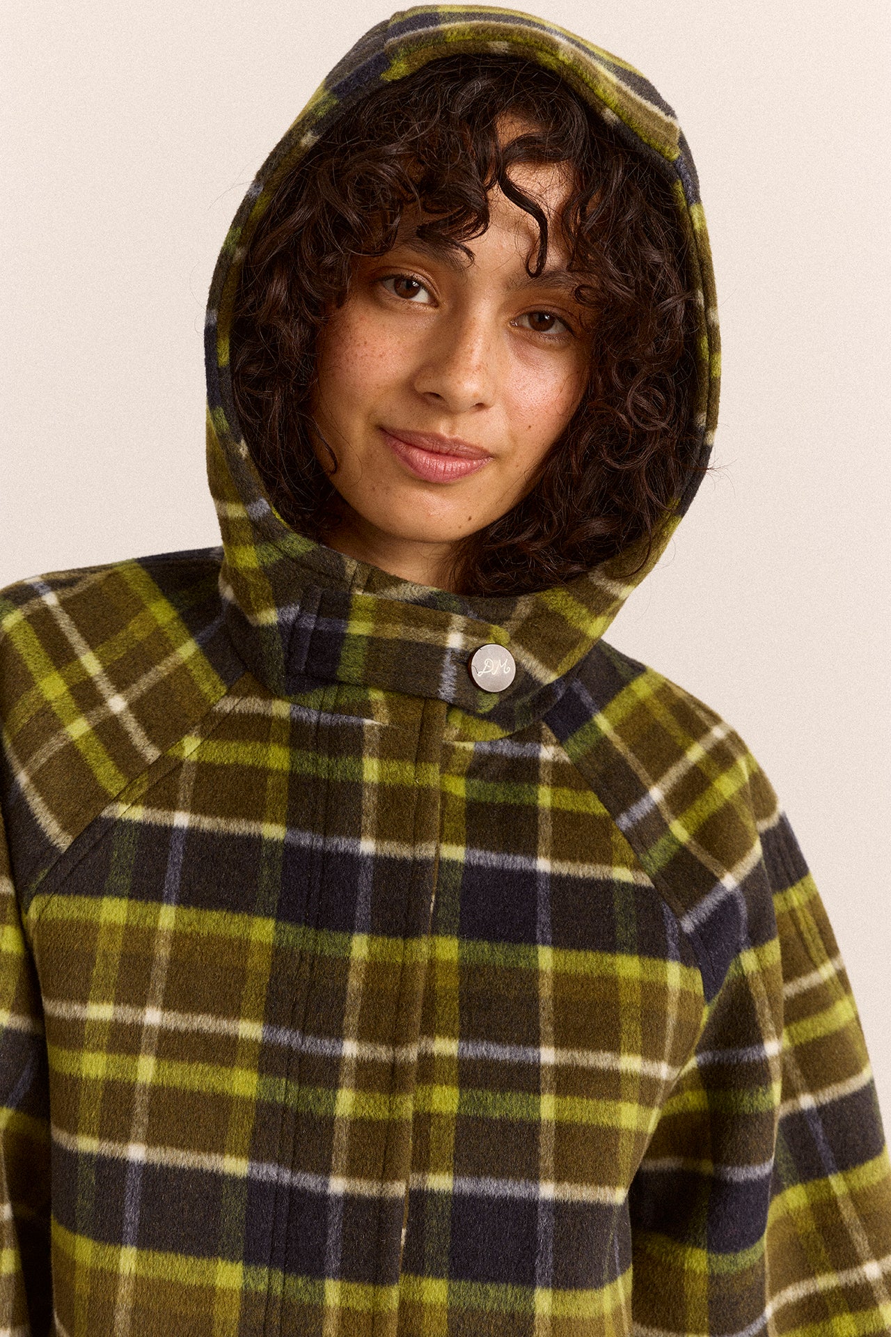 Edison Hooded Wool Coat - Lark Green Check – Damson Madder Edison Hooded Wool Coat - Lark Green Check – Damson Madder