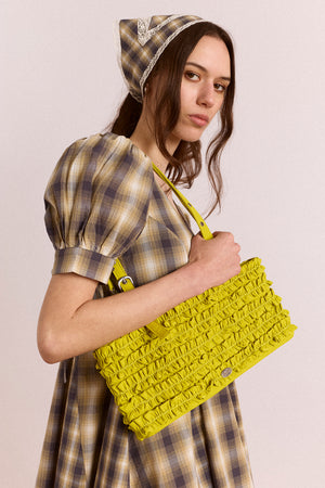 Sophia Ruffle Bag In Chartreuse