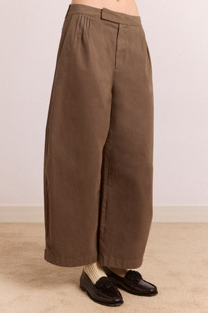 Safah Tailored Barrel Trouser - Brown