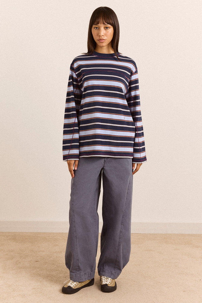 Samara Long Sleeve Top - Blue Stripe