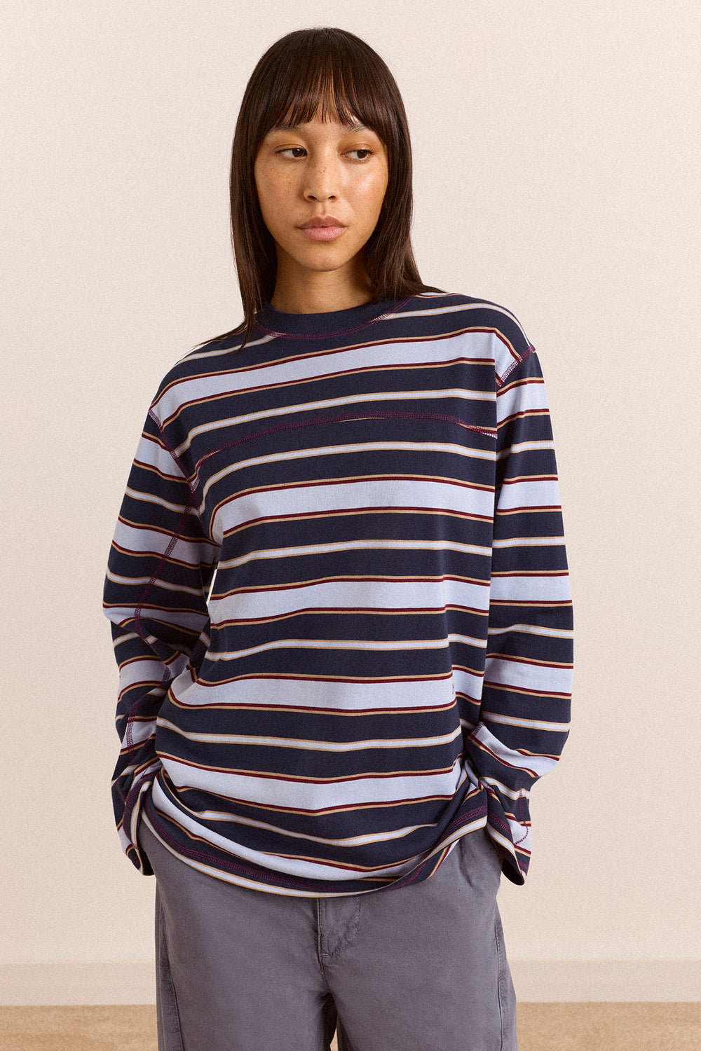 Samara Long Sleeve Top - Blue Stripe